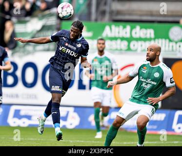 Ernest Agyiri des Randers FC im Superliga-Spiel zwischen Viborg FF und Randers FC in der Energi Viborg Arena am Sonntag, 28. April 2024. (Foto: Henning Bagger/Ritzau Scanpix) Stockfoto