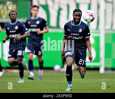 Ernest Agyiri des Randers FC im Superliga-Spiel zwischen Viborg FF und Randers FC in der Energi Viborg Arena am Sonntag, 28. April 2024. (Foto: Henning Bagger/Ritzau Scanpix) Stockfoto