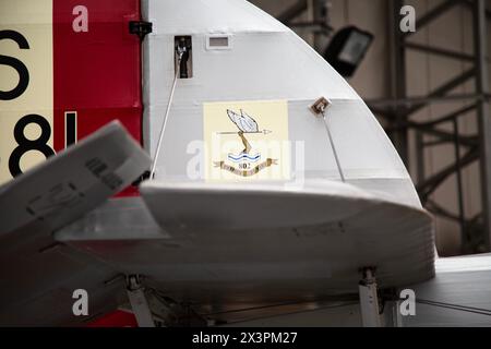 Markierungen und Kunstwerke auf Oldtimer-Flugzeugen. IWM, Duxford, Großbritannien Stockfoto