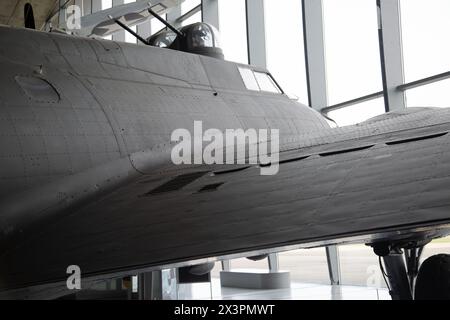 Boeing B-17 Flying Fortress, US-amerikanischer viermotoriger schwerer Bomber aus dem Zweiten Weltkrieg. IWM, Duxford, Großbritannien Stockfoto