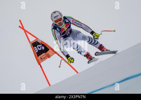 Kitzbühel, Österreich. Januar 2024. KITZBÜHEL, ÖSTERREICH - 17. JANUAR: Andreas Sander aus Deutschland beim Audi FIS Alpine Ski World Cup - Herren Abfahrtstraining am 17. Januar 2024 in Kitzbühel, Österreich.240117 SEPA 19 023 - 20240117 PD21375 Credit: APA-PictureDesk/Alamy Live News Stockfoto