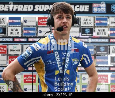 Riley Lumb von Leeds Rhinos ist Betfred Spieler im Spiel während des Spiels der Betfred Super League Runde 9 Hull FC gegen Leeds Rhinos im MKM Stadium, Hull, Großbritannien, 28. April 2024 (Foto: Mark Cosgrove/News Images) Stockfoto