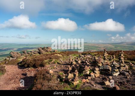 Sonnenaufgang im Staffordshire Peak District National Park, England, Großbritannien. Stockfoto