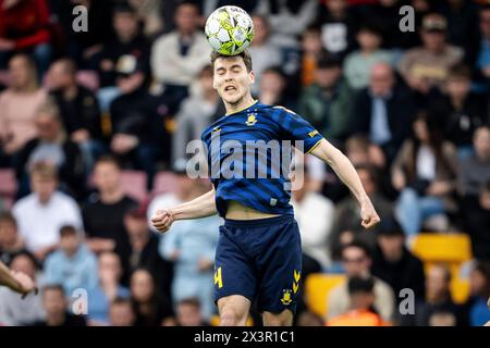 Dänemark. April 2024. Broendby’s Jacob Rasmussen während des 3F Superliga-Spiels zwischen dem FC Nordsjaelland und Broendby IF at Right to Dream Park in Farum Sonntag, 28. April 2024. (Foto: Mads Claus Rasmussen/Ritzau Scanpix) Credit: Ritzau/Alamy Live News Stockfoto