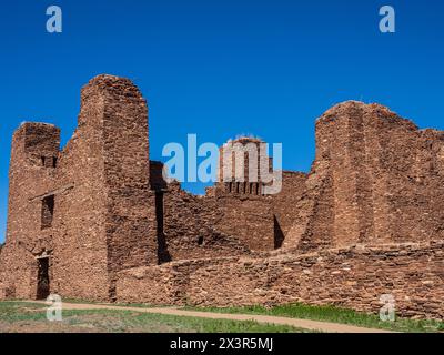 Quarai Ruinen, Salinas Pueblo Missions National Monument, Mountainair, New Mexico. Stockfoto
