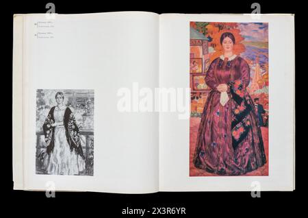 Kunstalbum von Boris Michailowitsch Kustodiew (russisch Борис Михайлович Кустодиев; 7. März 1878–28. Mai 1927) war ein russischer und später sowjetischer Maler und Bühnenbildner, der 1971 in der UdSSR erschien. Stockfoto