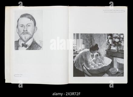 Kunstalbum von Boris Michailowitsch Kustodiew (russisch Борис Михайлович Кустодиев; 7. März 1878–28. Mai 1927) war ein russischer und später sowjetischer Maler und Bühnenbildner, der 1971 in der UdSSR erschien. Stockfoto