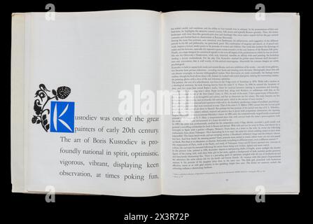 Kunstalbum von Boris Michailowitsch Kustodiew (russisch Борис Михайлович Кустодиев; 7. März 1878–28. Mai 1927) war ein russischer und später sowjetischer Maler und Bühnenbildner, der 1971 in der UdSSR erschien. Stockfoto