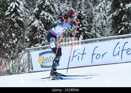 Ruhpolding, Deutschland. Januar 2024. RUHPOLDING, DEUTSCHLAND - 14. JANUAR: Vetle Sjaastad Christiansen aus Norwegen tritt am 14. Januar 2024 in Ruhpolding an der 12,5-km-Rennstrecke der Männer beim BMW IBU World Cup Biathlon in Ruhpolding an.240114 SEPA 24 102 - 20240114 PD30141 Credit: APA-PictureDesk/Alamy Live News Stockfoto