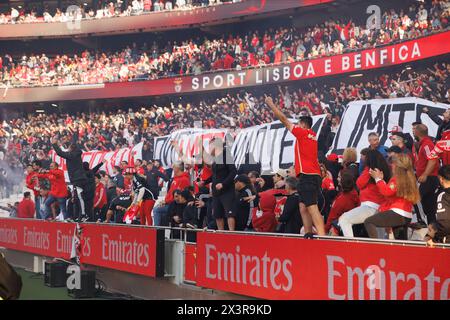 Fans beim Liga Portugal Spiel zwischen SL Benfica und SC Braga im Estadio da Luz, Lissabon, Portugal. (Maciej Rogowski) Stockfoto