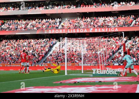 Tor für Braga während des Liga Portugal Spiels zwischen SL Benfica und SC Braga im Estadio da Luz, Lissabon, Portugal. (Maciej Rogowski) Stockfoto