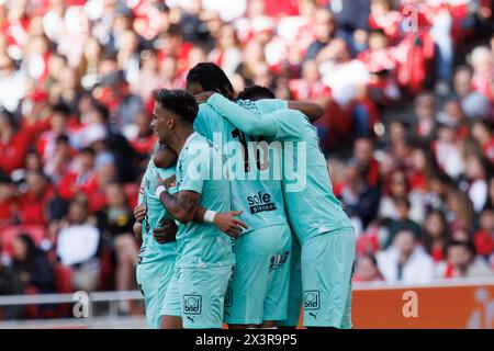 Horta feierte nach dem Tor während des Liga-Portugal-Spiels zwischen SL Benfica und SC Braga im Estadio da Luz, Lissabon, Portugal. (Maciej Rogowski) Stockfoto