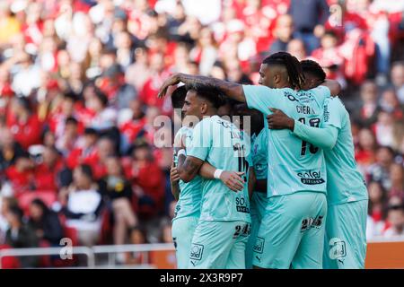 Horta feierte nach dem Tor während des Liga-Portugal-Spiels zwischen SL Benfica und SC Braga im Estadio da Luz, Lissabon, Portugal. (Maciej Rogowski) Stockfoto