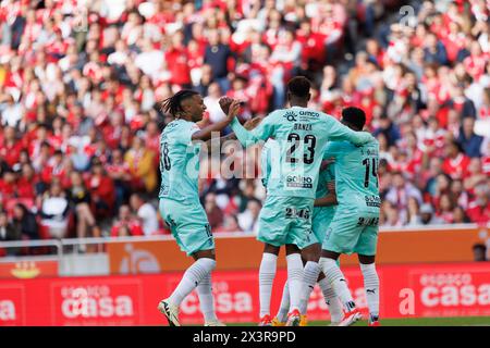 Horta feierte nach dem Tor während des Liga-Portugal-Spiels zwischen SL Benfica und SC Braga im Estadio da Luz, Lissabon, Portugal. (Maciej Rogowski) Stockfoto