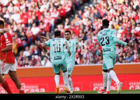 Horta feierte nach dem Tor während des Liga-Portugal-Spiels zwischen SL Benfica und SC Braga im Estadio da Luz, Lissabon, Portugal. (Maciej Rogowski) Stockfoto