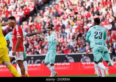 Horta feierte nach dem Tor während des Liga-Portugal-Spiels zwischen SL Benfica und SC Braga im Estadio da Luz, Lissabon, Portugal. (Maciej Rogowski) Stockfoto