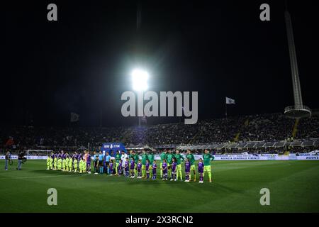 Florenz, Italien. April 2024. Spielen Sie während des Serie A Tim Spiels zwischen Fiorentina und Sassuolo - Serie A TIM im Artemio Franchi Stadion - Sport, Fußball - Florenz, Italien - Sonntag, 28. April 2024 (Foto: Massimo Paolone/LaPresse) Credit: LaPresse/Alamy Live News Stockfoto