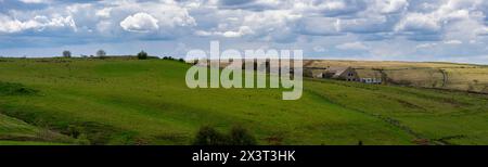 Panoramablick auf die Landschaft von Edenfield im Großraum Manchester. Stockfoto
