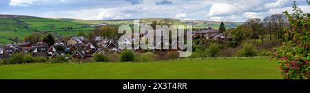 Panoramablick auf die Landschaft von Edenfield im Großraum Manchester. Stockfoto