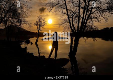 Contraluz al atardecer Stockfoto