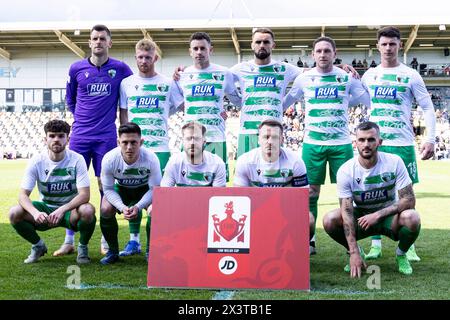 Newport, Großbritannien. April 2024. Foto des New Saints Teams. Connahs Quay gegen die New Saints im JD Welsh Cup Finale bei der Rodney Parade am 28. April 2024. Quelle: Lewis Mitchell/Alamy Live News Stockfoto