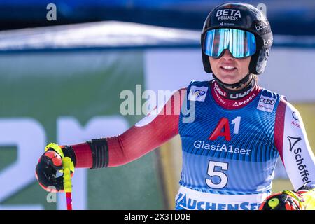 Zauchensee, Salzburg. Januar 2024. ZAUCHENSEE, SALZBURG - 12. JANUAR: Stephanie Venier aus Österreich beim Audi FIS Ski World Cup Damen Super-G (St. Moritz) Zauchensee am 12. Januar 2024 in Zauchensee, Salzburg.240112 SEPA 12 011 - 20240112 PD23039 Credit: APA-PictureDesk/Alamy Live News Stockfoto