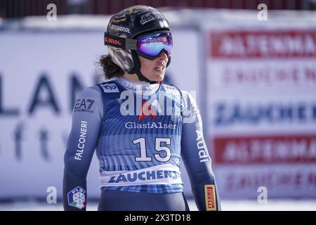 Zauchensee, Salzburg. Januar 2024. ZAUCHENSEE, SALZBURG - 12. JANUAR: Federica Brignone aus Italien beim Audi FIS Ski World Cup Damen Super-G (St. Moritz) Zauchensee am 12. Januar 2024 in Zauchensee, Salzburg.240112 SEPA 12 012 - 20240112 PD23038 Credit: APA-PictureDesk/Alamy Live News Stockfoto