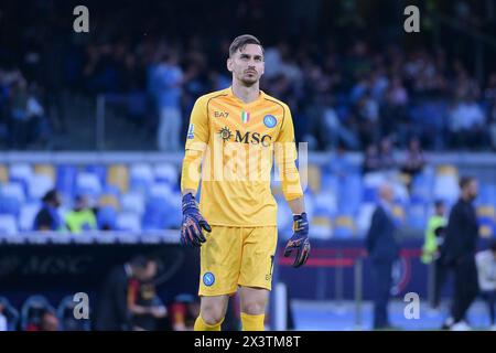 Neapel, Italien. 28. April 2024, Stadio Diego Armando Maradona, Neapel, Italien; Fußball der Serie A; Neapel gegen Roma; Alex Meret Credit: Roberto Ramaccia/Alamy Live News Stockfoto