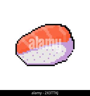 Vektor-Illustration von Sushi mit Pixel Art Design, perfekt für Food Assets Themen Designs Stock Vektor