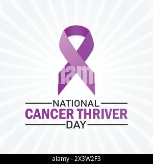 National Cancer Thriver Day. Gesundheitskonzept. Vorlage für Hintergrund, Banner, Karte, Poster mit Textbeschriftung. Stock Vektor