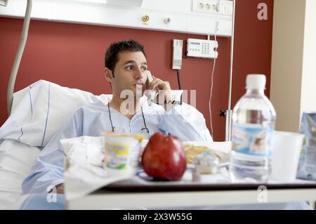 Patient in Krankenhausaufenthalt Stockfoto