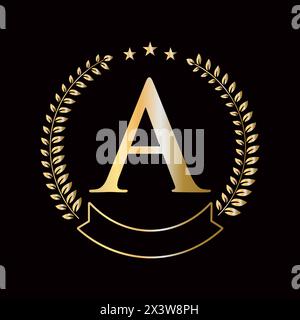 Initial Letter Ein Logo-Konzept für Bildung, Universität und Akademie Symbol Stock Vektor