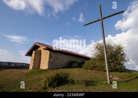 ermita de San Lorenzo, Parque Natural de Valderejo , municipio de Valdegovía, Alava, País Vasco, Spanien Stockfoto