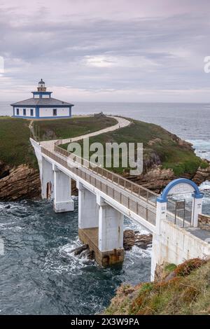 antiguo faro de Ribadeo, 1857, Isla Pancha (Illa Pancha) , Ribadeo, Lugo, Galicien, Spanien Stockfoto