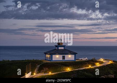 antiguo faro de Ribadeo, 1857, Isla Pancha (Illa Pancha) , Ribadeo, Lugo, Galicien, Spanien Stockfoto