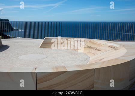 North Head Manly, Yiningma Lookout auf der Fairfax Track bietet einen Blick über Sydney und über die Tasmansee, die für Walbeobachtungen beliebt ist, Sydney, Australien Stockfoto