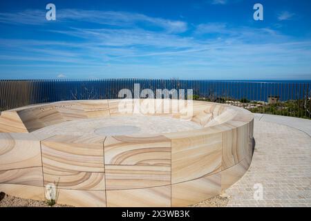 North Head Manly, Yiningma Lookout auf der Fairfax Track bietet einen Blick über Sydney und über die Tasmansee, die für Walbeobachtungen beliebt ist, Sydney, Australien Stockfoto