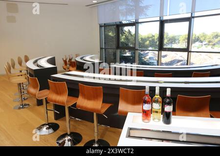 Wine Tasting Hall, Olarra Weingut, Rioja, Logroño, Spanien Stockfoto