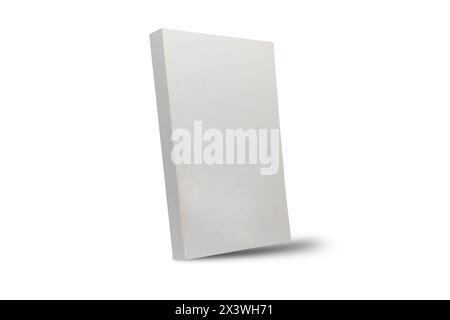 Echtes leeres Buch auf weißem Hintergrund für das Modell Stockfoto