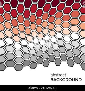 Abstrakter Hintergrund mit farbigen Sechsecken-Elementen. Vektorabbildung. Stock Vektor