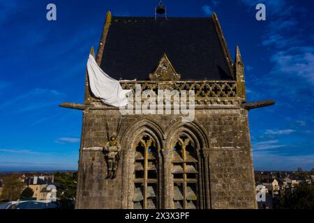 Frankreich, Calvados (14), Basse Normandie, eglise de Sainte-Mere-eglise Stockfoto