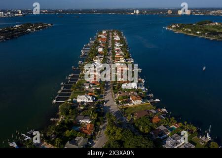 Usa, Florida, Miami. North Beach. Biscayne Point. Biscayne Bay Stockfoto