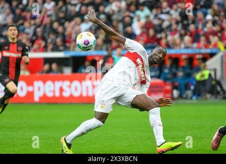 BayArena Leverkusen Deutschland, 27.4,2024, Fußball: Bundesliga-Saison 2023/24 Spieltag 31, Bayer 04 Leverkusen (B04) vs VfB Stuttgart (VFB) — Serhou Guirassy (VFB) Stockfoto