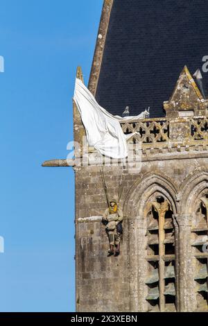 Frankreich, Calvados (14), Basse Normandie, eglise de Sainte-Mere-eglise Stockfoto