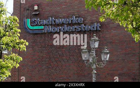 Norderstedt, Deutschland. April 2024. Ansicht des Logos der Stadtwerke Norderstedt. Quelle: Marcus Brandt/dpa/Alamy Live News Stockfoto