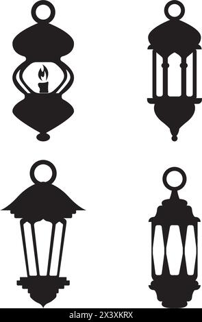 Fanoos Laterne Hintergrund islam Logo einfache Vektor Icon Illustration Design Stock Vektor