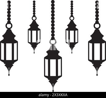 Fanoos Laterne Hintergrund islam Logo einfache Vektor Icon Illustration Design Stock Vektor