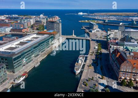 Europa, Skandinavien, Schweden. Skania. Malmoe. Hafen Inre Hamnen. Leuchtturm von Malmö Stockfoto