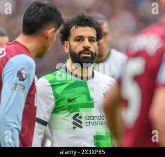 27. April 2024 - West Ham United gegen Liverpool - Premier League - London Stadium. Liverpool's Mo Salah in Aktion. Bild : Mark Pain / Alamy Live News Stockfoto