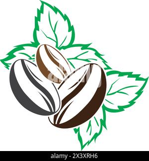Kaffeebohnen-Symbol-Vektor-Designvorlage Stock Vektor